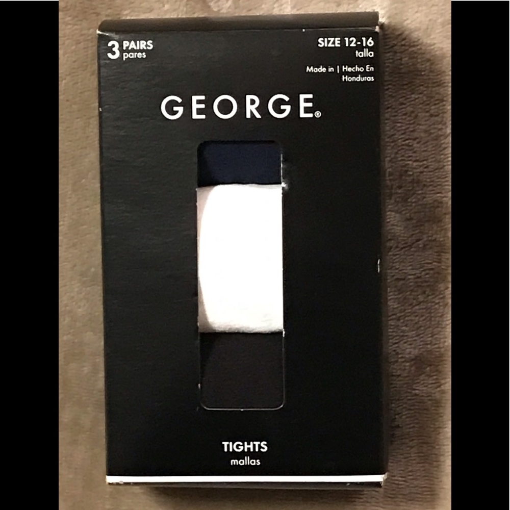 NWT, George, 3 Pairs of Girls Tights Size: 12-16